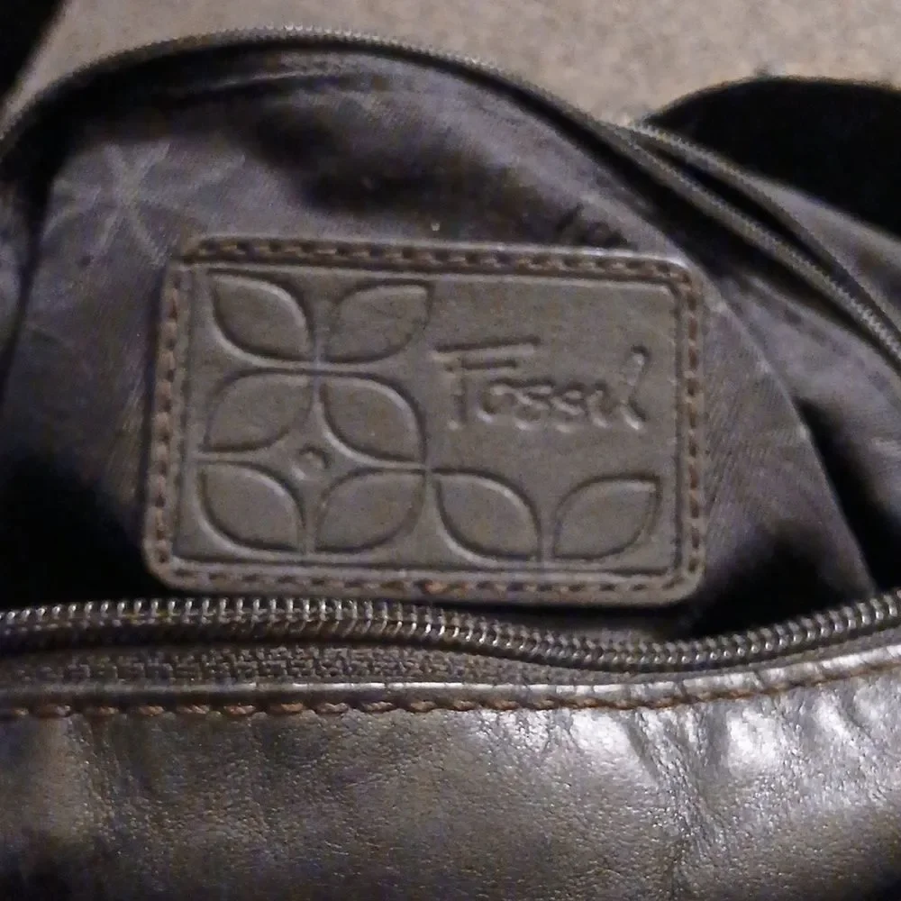 Fossil Black Leather Large Tote Style Bag / Purse